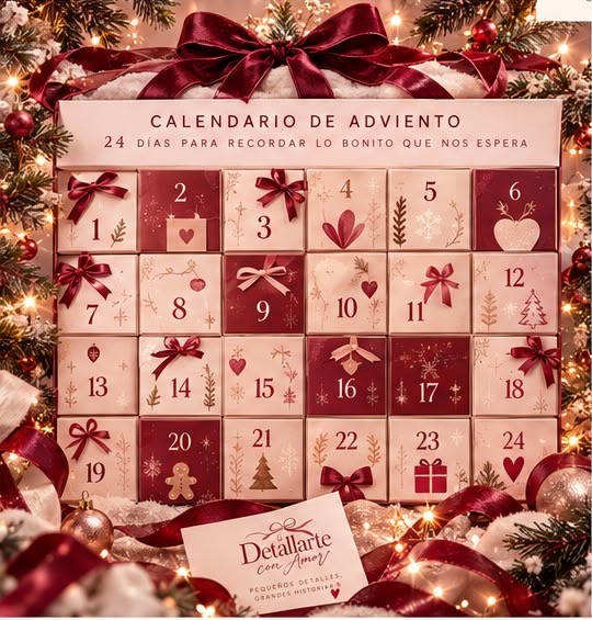 Plantilla del Calendario de Adviento de Detallarte con Amor